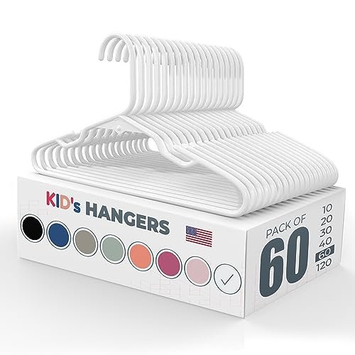 Neaties Plastic 12” Kids Hangers 50 Pack (60 Count)