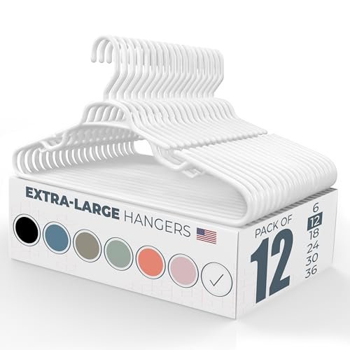 Neaties Large & Wide Heavy Duty Clothes Hangers 12 Pack